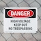 Signmission High Voltage Keep Out No Trespassing Danger Sign, Plastic, 10in W x 7in L, 2PK OS-2PACK-DS-P-710-L-2547 - alternate 8